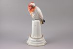 figurine, Parrot, porcelain, Germany, Rosenthal, hand-painted, the 30-40ties of 20th cent., h 25.2 c...