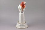 figurine, Parrot, porcelain, Germany, Rosenthal, hand-painted, the 30-40ties of 20th cent., h 25.2 c...
