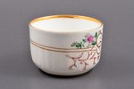 tea pair, porcelain, M.S. Kuznetsov manufactory, hand-painted, Riga (Latvia), Russia, the beginning...