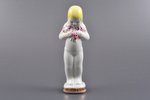 figurine, Girl with flowers, porcelain, Riga (Latvia), USSR, Riga porcelain factory, molder - Vera V...