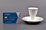 egg holder, porcelain, M.S. Kuznetsov manufactory, Riga (Latvia), 1934-1936, h 7.2 cm, third grade...