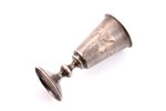 little glass, silver, Art Nouveau, 84 standard, 19.45 g, engraving, h 7.2 cm, 1908-1917, Kostroma, R...