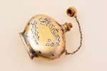 perfume bottle, silver, 875 standard, 18.45 g, engraving, 4.9 x 4.3 x 1.2 cm, 1958, Kharkov, USSR...