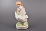 figurine, A girl with a chicken ("Sunflower"), porcelain, Riga (Latvia), USSR, Riga porcelain factor...