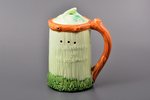 joke mug, "Get drunk but don't get wet", faience, Konakov fayance factory, USSR, 1959, h (cup with l...