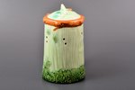 joke mug, "Get drunk but don't get wet", faience, Konakov fayance factory, USSR, 1959, h (cup with l...