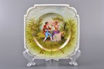 decorative plate, porcelain, Gardner porcelain factory, Russia, 1870-1890, 17.2 x 17.2 cm...