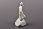 figurine, Girl on the Stone, porcelain, Riga (Latvia), USSR, Riga porcelain factory, molder - Beatri...