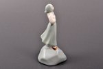 figurine, Girl on the Stone, porcelain, Riga (Latvia), USSR, Riga porcelain factory, molder - Beatri...