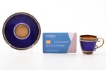 coffee pair, silver, 925 standard, total weight of items 162.25 g, enamel, gilding, h (cup) 4.4  cm,...