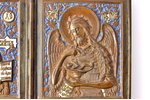 icon with foldable side flaps, Deesis: Jesus Christ, Holy Virgin Mary and St. John the Baptist, copp...