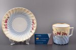 4 tea pairs (large size), porcelain, Carl Tielsch & Co., Germany, Poland, the border of the 19th and...