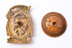 badge, Excellent locomotive service staff, USSR, 38.5 x 26.7 mm, scaly enamel chip...