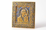 icon, Our Lady of Kazan, copper alloy, 1-color enamel, Russia, the 19th cent., 11.5 x 10 x 0.35 cm,...