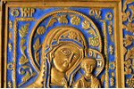 icon, Our Lady of Kazan, copper alloy, 1-color enamel, Russia, the 19th cent., 11.5 x 10 x 0.35 cm,...