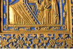 icon, Our Lady of Kazan, copper alloy, 1-color enamel, Russia, the 19th cent., 11.5 x 10 x 0.35 cm,...