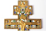 cross, The Crucifixion of Christ, copper alloy, 5-color enamel, Moscow, Russia, the 19th cent., 36.3...