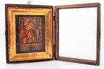 icon, Our Lady of Akhtyr, with icon case, board, painting, guilding, Russia, the 19th cent., 18 x 13...