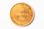 Finland, 20 marks, 1912, Aleksandr II, gold, fineness 900, 6.4516 g, fine gold weight 5.80644 g, KM#...