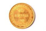 Finland, 20 marks, 1913, Aleksandr II, gold, fineness 900, 6.4516 g, fine gold weight 5.80644 g, KM#...