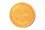 Finland, 10 marks, 1882, Aleksandr II, gold, fineness 900, 3.2258 g, fine gold weight 2.90322 g, KM#...
