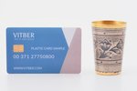 beaker, silver, 875 standard, 40.3 g, niello enamel, gilding, h 6 cm, artel "Severnaya Chern", 1971,...