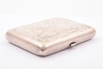 cigarette case, silver, 84 standard, 158.40 g, engraving, 10.5 x 8 x 1.75 cm, 1896-1907, Moscow, Rus...