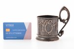 tea glass-holder, silver, 875 standard, 105.30 g, h (with handle) 10.2 cm, Ø (inside) 6.4 cm, the 20...