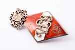 badge, VLG, Liepaja State Gymnasium, XI graduation, silver, 875 standard, Latvia, 1932, 43.3 x 24.5...
