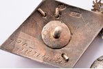 badge, VLG, Liepaja State Gymnasium, XI graduation, silver, 875 standard, Latvia, 1932, 43.3 x 24.5...