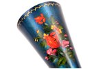 little glass, silver, 875 standard, 26 g, gilding, painted over enamel, h 8.3 cm, Riga Jewelry Facto...