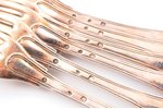 set of 6 forks, silver, 950 standard, total weight of items 517.5 g, 20.3-20.5 cm, 1819-1838, Paris,...