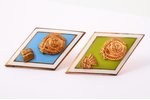 set of badges, 4 pcs., higher education institutions, USSR...