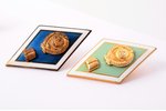 set of badges, 4 pcs., higher education institutions, USSR...