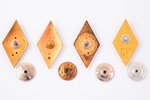set of badges, 4 pcs., higher education institutions, USSR...