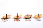 set of badges, 4 pcs., higher education institutions, USSR...