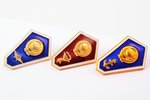 set of badges, 6 pcs., secondary educational institutions, USSR...