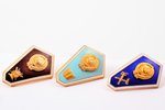 set of badges, 6 pcs., secondary educational institutions, USSR...