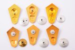 set of badges, 6 pcs., secondary educational institutions, USSR...
