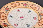 pair of decorative plates, floral ornament, porcelain, A. Popov manufactory, Russia, the middle of t...