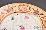 pair of decorative plates, floral ornament, porcelain, A. Popov manufactory, Russia, the middle of t...