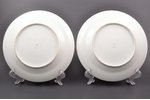 pair of decorative plates, floral ornament, porcelain, A. Popov manufactory, Russia, the middle of t...