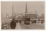 photography, Riga, pontoon bridge, Latvia, 20-30ties of 20th cent., 13.8х8.8 cm...