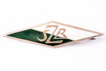 badge, student corporation "Ziemeļniece", silver, enamel, Latvia, 1927, 18 x 66.7 mm, 10.5 g, defect...