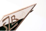 badge, student corporation "Ziemeļniece", silver, enamel, Latvia, 1927, 18 x 66.7 mm, 10.5 g, defect...