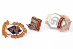 set, 7 badges: "Champion", Latvia, USSR, 1956-1960...