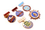 set, 5 badges: Progressive Fisherman of Latvian SSR, Fishermen Kolhozs' Community labour best worker...
