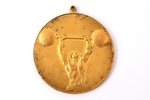 award, Weightlifting, awarded to Dreimans, 2nd prize, Latvia, 1922, 45.4 x Ø 41.4 mm...