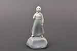 figurine, Girl on the Stone, porcelain, Riga (Latvia), USSR, Riga porcelain factory, molder - Beatri...