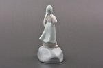 figurine, Girl on the Stone, porcelain, Riga (Latvia), USSR, Riga porcelain factory, molder - Beatri...